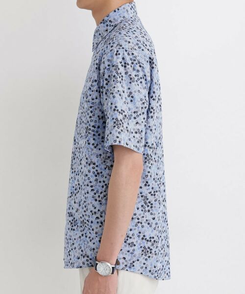 TAKEO KIKUCHI / タケオキクチ シャツ・ブラウス | ストライプ小花プリント 半袖シャツ | 詳細3