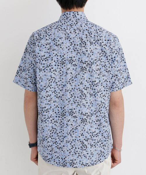 TAKEO KIKUCHI / タケオキクチ シャツ・ブラウス | ストライプ小花プリント 半袖シャツ | 詳細4