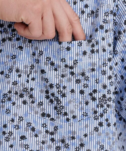 TAKEO KIKUCHI / タケオキクチ シャツ・ブラウス | ストライプ小花プリント 半袖シャツ | 詳細6