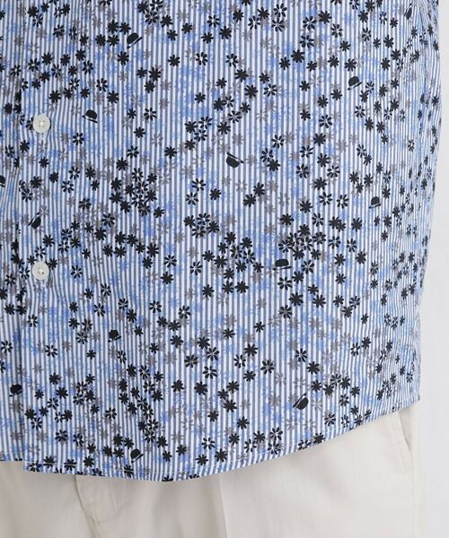 TAKEO KIKUCHI / タケオキクチ シャツ・ブラウス | ストライプ小花プリント 半袖シャツ | 詳細8