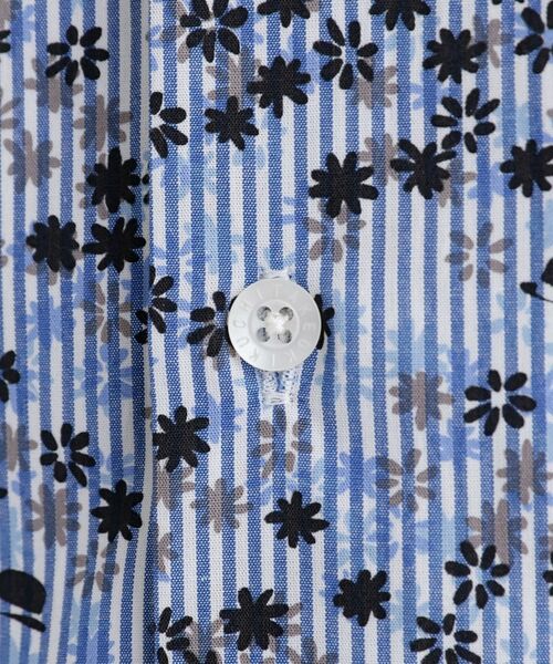 TAKEO KIKUCHI / タケオキクチ シャツ・ブラウス | ストライプ小花プリント 半袖シャツ | 詳細9