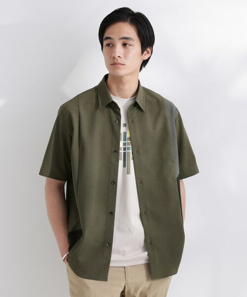 TAKEO KIKUCHI/タケオキクチ サイド切り替え 半袖シャツ グリーン(524) 03(L) TAKEO KIKUCHI/タケオキクチ サイド切り替え 半袖シャツ グリーン(524) 03(L)