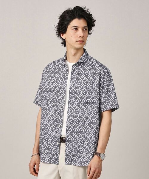 TAKEO KIKUCHI / タケオキクチ シャツ・ブラウス | マイクロパズル柄 半袖シャツ(ライトグレー(111))