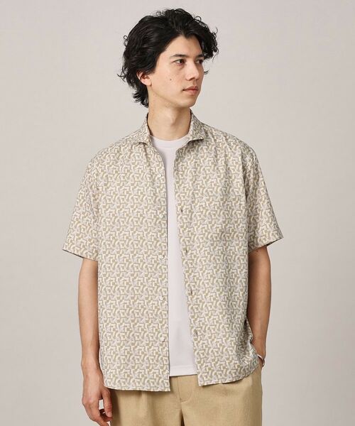 TAKEO KIKUCHI / タケオキクチ シャツ・ブラウス | マイクロパズル柄 半袖シャツ(ベージュ(152))