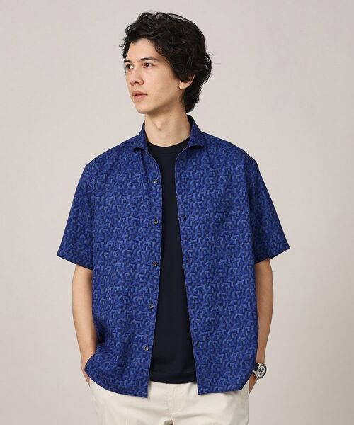 TAKEO KIKUCHI/タケオキクチ マイクロパズル柄 半袖シャツ ネイビー(194) 04(LL)
