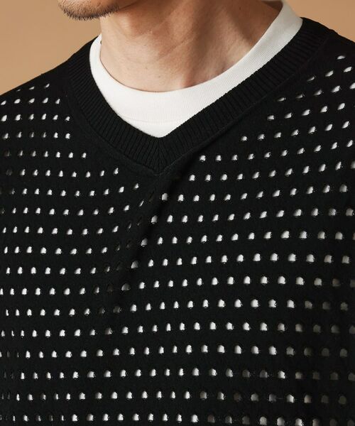 TAKEO KIKUCHI / タケオキクチ ニット・セーター | 透け編みニットべスト | 詳細5