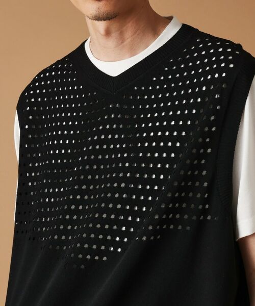 TAKEO KIKUCHI / タケオキクチ ニット・セーター | 透け編みニットべスト | 詳細6