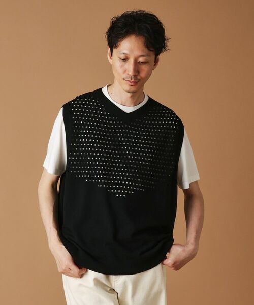 TAKEO KIKUCHI / タケオキクチ ニット・セーター | 透け編みニットべスト | 詳細9