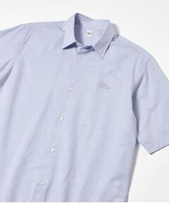 TAKEO KIKUCHI / タケオキクチ シャツ・ブラウス | 【LIMITED】ワンポイントロゴ刺繍 綿麻半袖シャツ