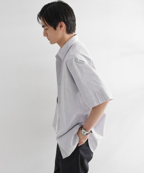TAKEO KIKUCHI / タケオキクチ シャツ・ブラウス | 【LIMITED】ワンポイントロゴ刺繍 綿麻半袖シャツ | 詳細17