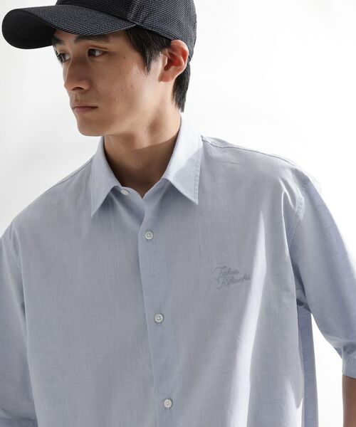 TAKEO KIKUCHI / タケオキクチ シャツ・ブラウス | 【LIMITED】ワンポイントロゴ刺繍 綿麻半袖シャツ | 詳細24