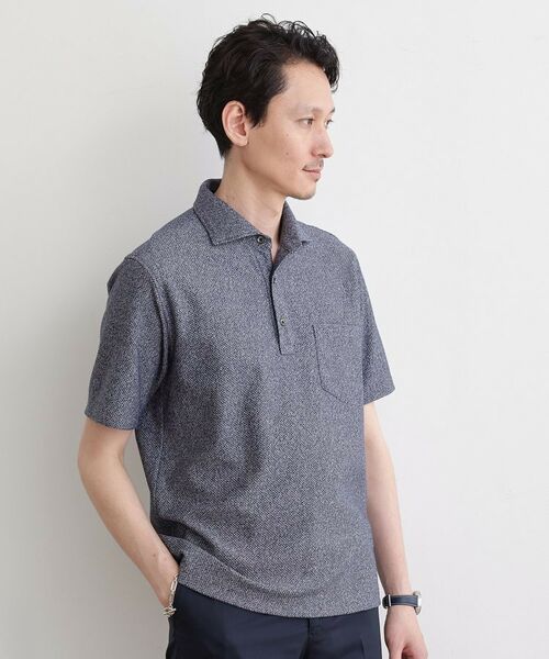 TAKEO KIKUCHI/タケオキクチ 【尾州織】 メランジ ポロシャツ ブルー(093) 01(S) TAKEO KIKUCHI/タケオキクチ 【尾州織】 メランジ ポロシャツ ブルー(093) 01(S)