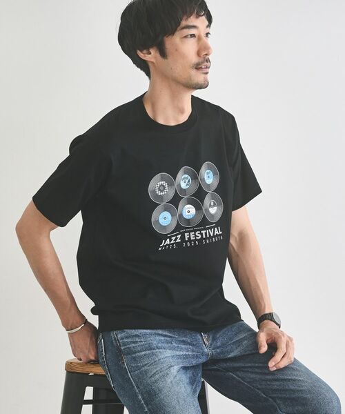 TAKEO KIKUCHI/タケオキクチ レコードプリント 天竺 Tシャツ ブラック(019) 03(L) TAKEO KIKUCHI/タケオキクチ レコードプリント 天竺 Tシャツ ブラック(019) 03(L)