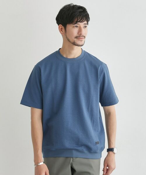 TAKEO KIKUCHI/タケオキクチ 【抗菌防臭】サッカージャージプルオーバー ブルー(092) 02(M) TAKEO KIKUCHI/タケオキクチ 【抗菌防臭】サッカージャージプルオーバー ブルー(092) 02(M)