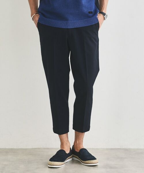 セール】 サッカーストライプ サイドゴアウエスト 8分丈 パンツ