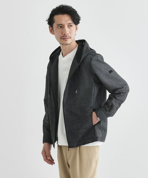 TAKEO KIKUCHI/タケオキクチ 【軽羽織】カラミ織り フード羽織りシャツ チャコールグレー(214) 02(M)