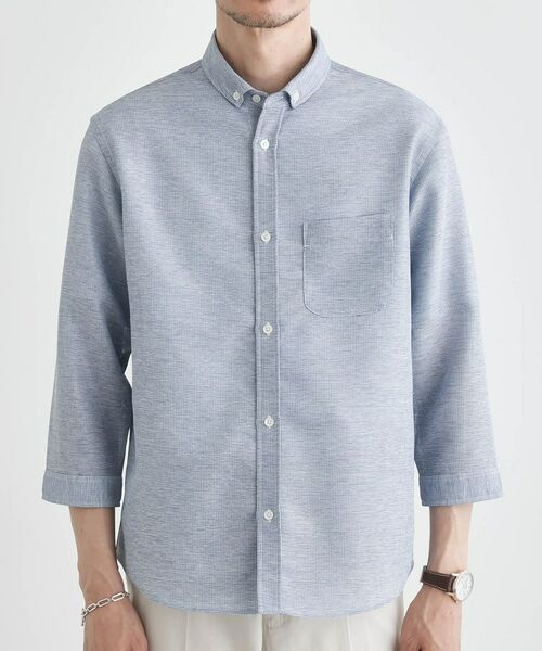 TAKEO KIKUCHI / タケオキクチ シャツ・ブラウス | 【Sサイズ～】カラミ織り 7分袖シャツ | 詳細2