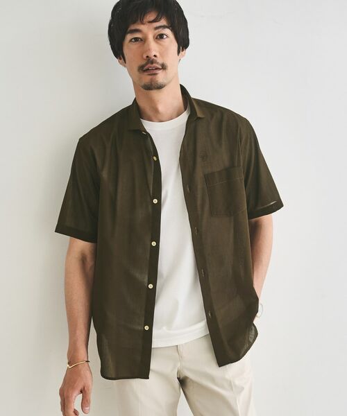 TAKEO KIKUCHI / タケオキクチ シャツ・ブラウス | ローン半袖シャツ(ブラウン(044))