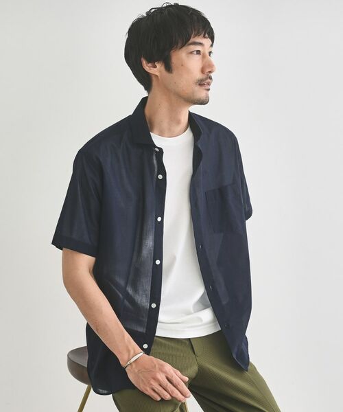 TAKEO KIKUCHI / タケオキクチ シャツ・ブラウス | ローン半袖シャツ(ネイビー(094))
