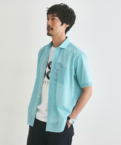 TAKEO KIKUCHI / タケオキクチ シャツ・ブラウス | ローン半袖シャツ(ブルーグリーン(097))