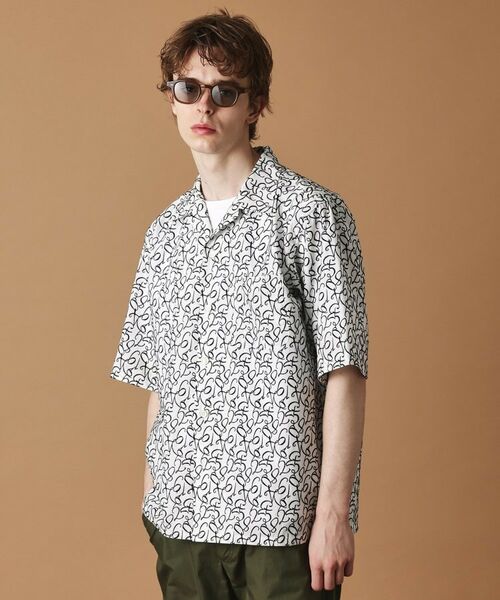 TAKEO KIKUCHI / タケオキクチ シャツ・ブラウス | 数字エンブロイダリー半袖シャツ(ホワイト(101))