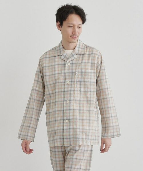 TAKEO KIKUCHI/タケオキクチ ギンガムチェックテーラードパジャマ ライトグレー(011) 02(M) TAKEO KIKUCHI/タケオキクチ ギンガムチェックテーラードパジャマ ライトグレー(011) 02(M)