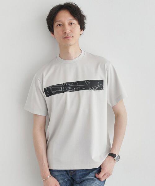 TAKEO KIKUCHI/タケオキクチ バープリントポンチTシャツ ライトグレー(010) 01(S) TAKEO KIKUCHI/タケオキクチ バープリントポンチTシャツ ライトグレー(010) 01(S)