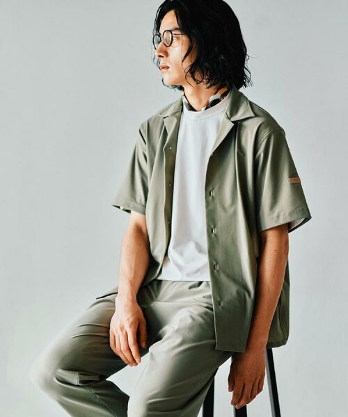 TAKEO KIKUCHI/タケオキクチ 【COOL CITY WEAR】エアートール オープンカラーシャツ /接触冷感・通気性 カーキ(027) 02(M) TAKEO KIKUCHI/タケオキクチ 【COOL CITY WEAR】エアートール オープンカラーシャツ /接触冷感・通気性 カーキ(027) 02(M)