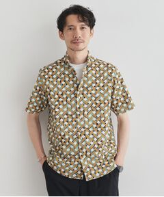TAKEO KIKUCHI / タケオキクチ Tシャツ | 【COOL CITY WEAR】籠目アート柄 サッカーシャツ /通気性
