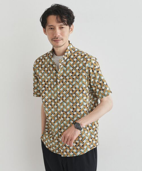 TAKEO KIKUCHI / タケオキクチ Tシャツ | 【COOL CITY WEAR】籠目アート柄 サッカーシャツ /通気性 | 詳細10