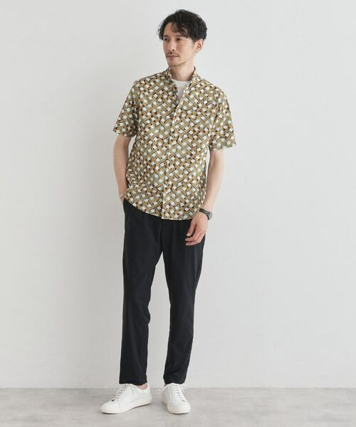 TAKEO KIKUCHI / タケオキクチ Tシャツ | 【COOL CITY WEAR】籠目アート柄 サッカーシャツ /通気性 | 詳細11