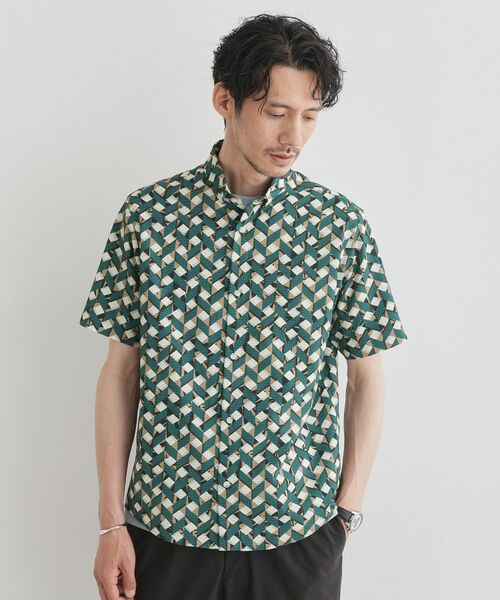 TAKEO KIKUCHI / タケオキクチ Tシャツ | 【COOL CITY WEAR】籠目アート柄 サッカーシャツ /通気性 | 詳細14
