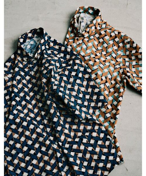 TAKEO KIKUCHI / タケオキクチ Tシャツ | 【COOL CITY WEAR】籠目アート柄 サッカーシャツ /通気性 | 詳細23