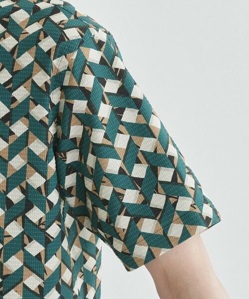 TAKEO KIKUCHI / タケオキクチ Tシャツ | 【COOL CITY WEAR】籠目アート柄 サッカーシャツ /通気性 | 詳細6