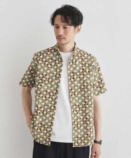 TAKEO KIKUCHI / タケオキクチ Tシャツ | 【COOL CITY WEAR】籠目アート柄 サッカーシャツ /通気性 | 詳細8