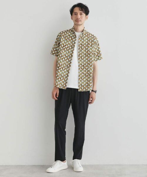 TAKEO KIKUCHI / タケオキクチ Tシャツ | 【COOL CITY WEAR】籠目アート柄 サッカーシャツ /通気性 | 詳細9