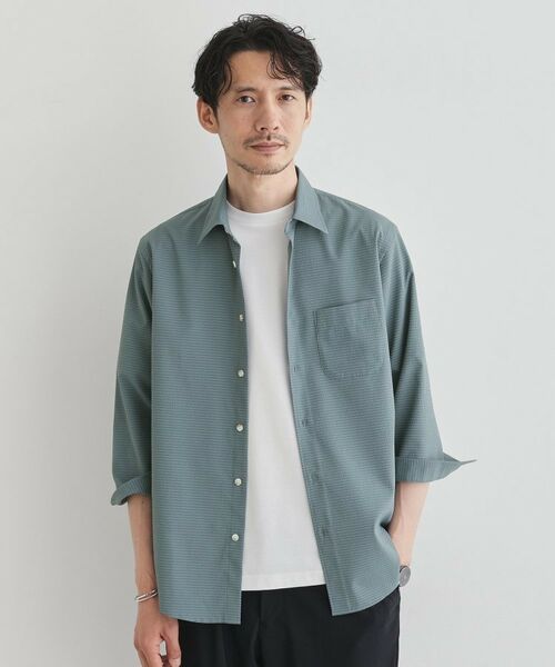 TAKEO KIKUCHI/タケオキクチ 【COOL CITY WEAR】DotAir(R)サッカー シャツ ブルー(092) 04(LL) TAKEO KIKUCHI/タケオキクチ 【COOL CITY WEAR】DotAir(R)サッカー シャツ ブルー(092) 04(LL)