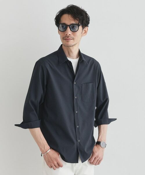 TAKEO KIKUCHI/タケオキクチ 【COOL CITY WEAR】DotAir(R)サッカー シャツ ネイビー(094) 03(L) TAKEO KIKUCHI/タケオキクチ 【COOL CITY WEAR】DotAir(R)サッカー シャツ ネイビー(094) 03(L)