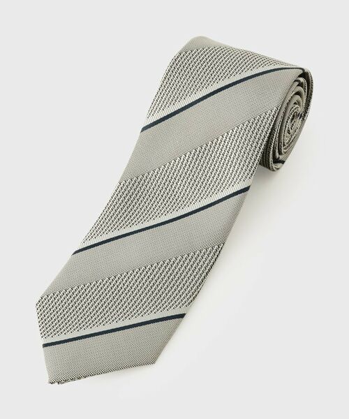 TAKEO KIKUCHI / タケオキクチ ネクタイ | 京都丹後 タッサーバスケット ストライプネクタイ | 詳細1