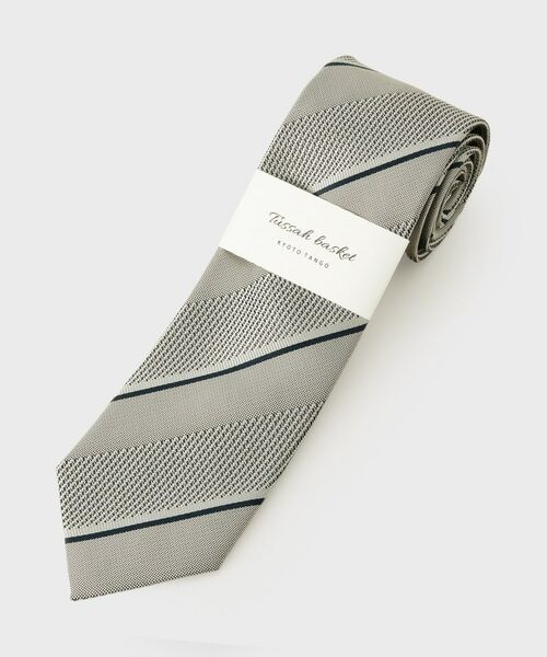 TAKEO KIKUCHI / タケオキクチ ネクタイ | 京都丹後 タッサーバスケット ストライプネクタイ | 詳細5