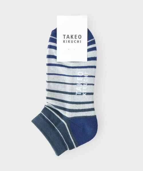 TAKEO KIKUCHI/タケオキクチ グラデボーダーショートソックス ブルーグリーン(598) 00