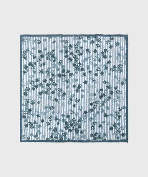 TAKEO KIKUCHI / タケオキクチ ハンカチ | ストライプ小花プリントフォンカチ | 詳細1