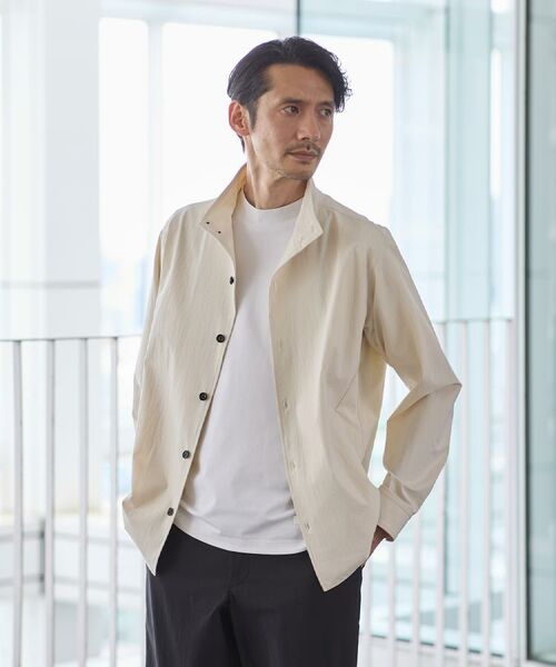 TAKEO KIKUCHI / タケオキクチ レザーブルゾン・ジャケット | 【3D ナイロン ストレッチ】スタンドカラー シャツブルゾン | 詳細28