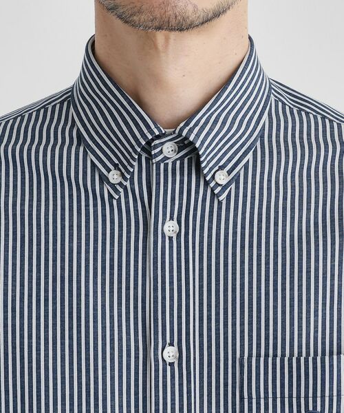 TAKEO KIKUCHI / タケオキクチ シャツ・ブラウス | 【COOL CITY WEAR】ストライプジャージ ボタンダウンシャツ /接触冷感 | 詳細5