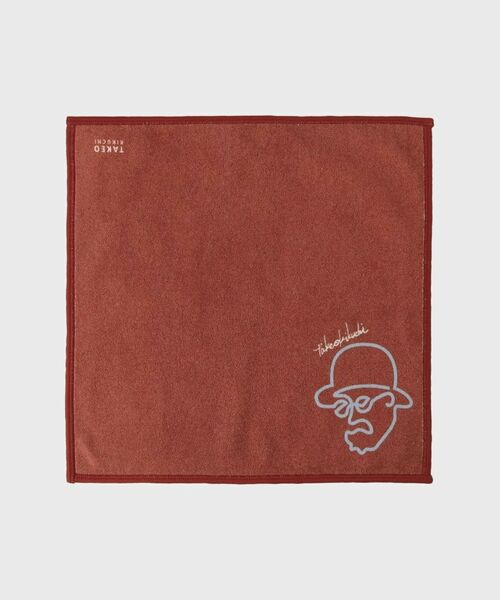 TAKEO KIKUCHI / タケオキクチ ハンカチ | ラインアートプリント フォンカチ(ボルドー(064))
