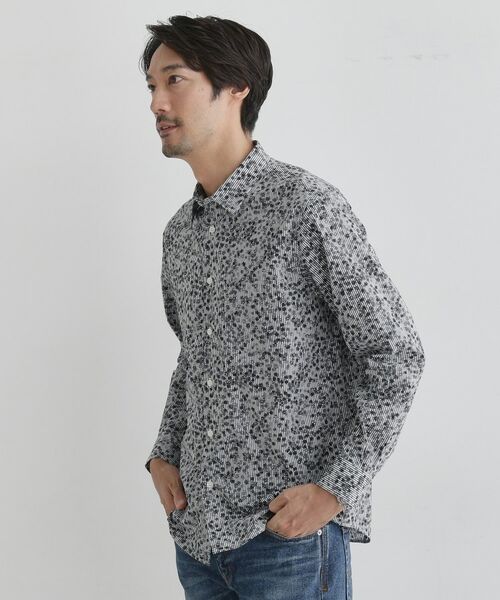 TAKEO KIKUCHI / タケオキクチ シャツ・ブラウス | 【Sサイズ~】ストライプ小花 長袖シャツ | 詳細10