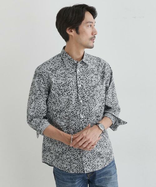 TAKEO KIKUCHI / タケオキクチ シャツ・ブラウス | 【Sサイズ~】ストライプ小花 長袖シャツ | 詳細12