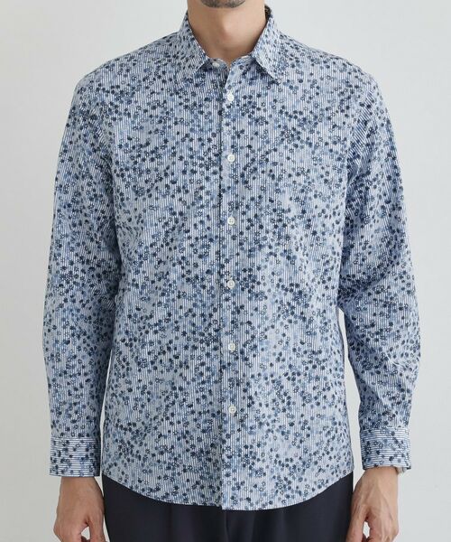 TAKEO KIKUCHI / タケオキクチ シャツ・ブラウス | 【Sサイズ~】ストライプ小花 長袖シャツ | 詳細2