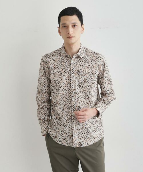 TAKEO KIKUCHI / タケオキクチ シャツ・ブラウス | 【Sサイズ~】ストライプ小花 長袖シャツ | 詳細30