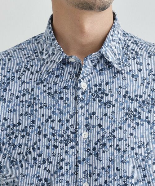 TAKEO KIKUCHI / タケオキクチ シャツ・ブラウス | 【Sサイズ~】ストライプ小花 長袖シャツ | 詳細5